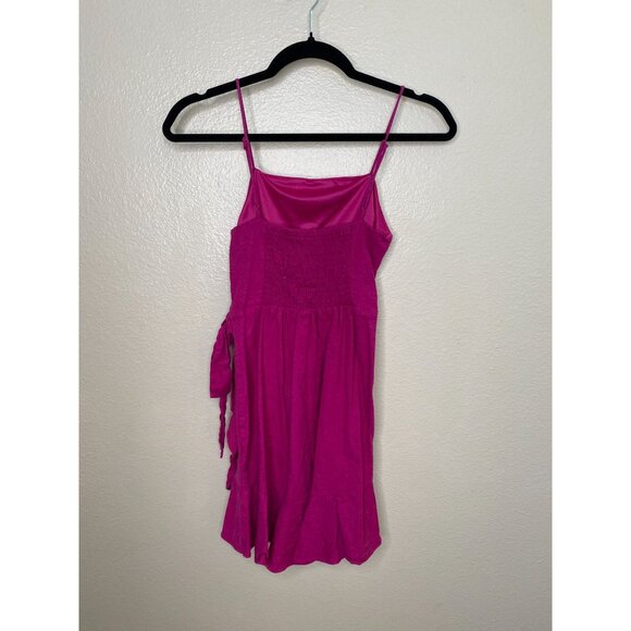 Express Womens Pink Sleeveless Wrap Style Dress XXS Adjustable Strap linen - Picture 3 of 7